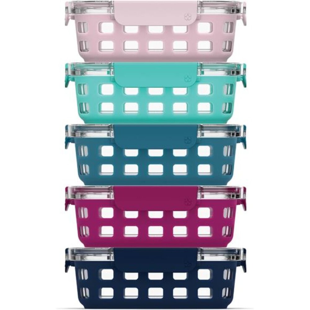 Duraglass 3.4 Cup Meal Prep Sets 10Pc, 5 Pack Set- Glass Food Storage Container